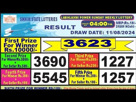 sikkim state lottery result today 4pm|Sikkim Lottery Result Today 4PM: Dear Benefit Friday weekly .